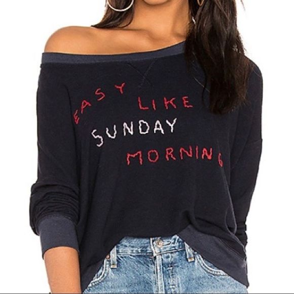 Sundry Tops - Sundry Easy Like Sunday Morning Crew Sweatshirt